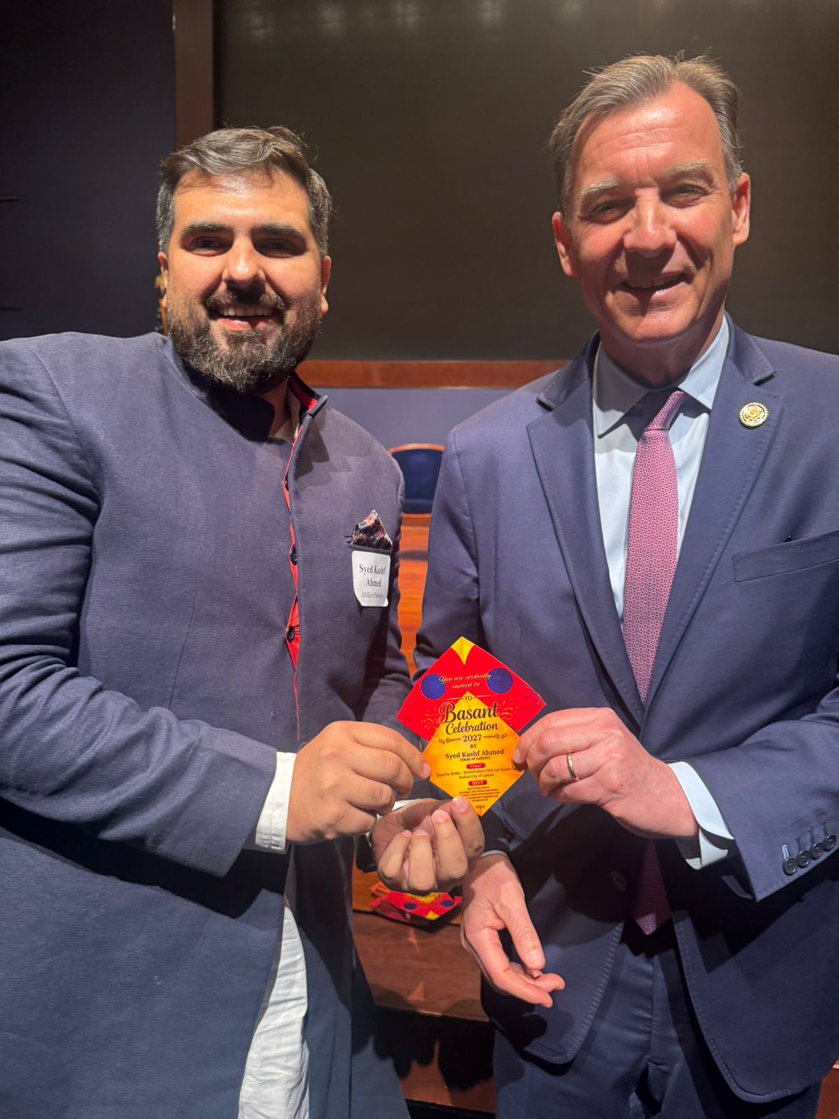 Pakistani Civic Leader Presents Basant at U.S. Capitol as Cultural Diplomacy